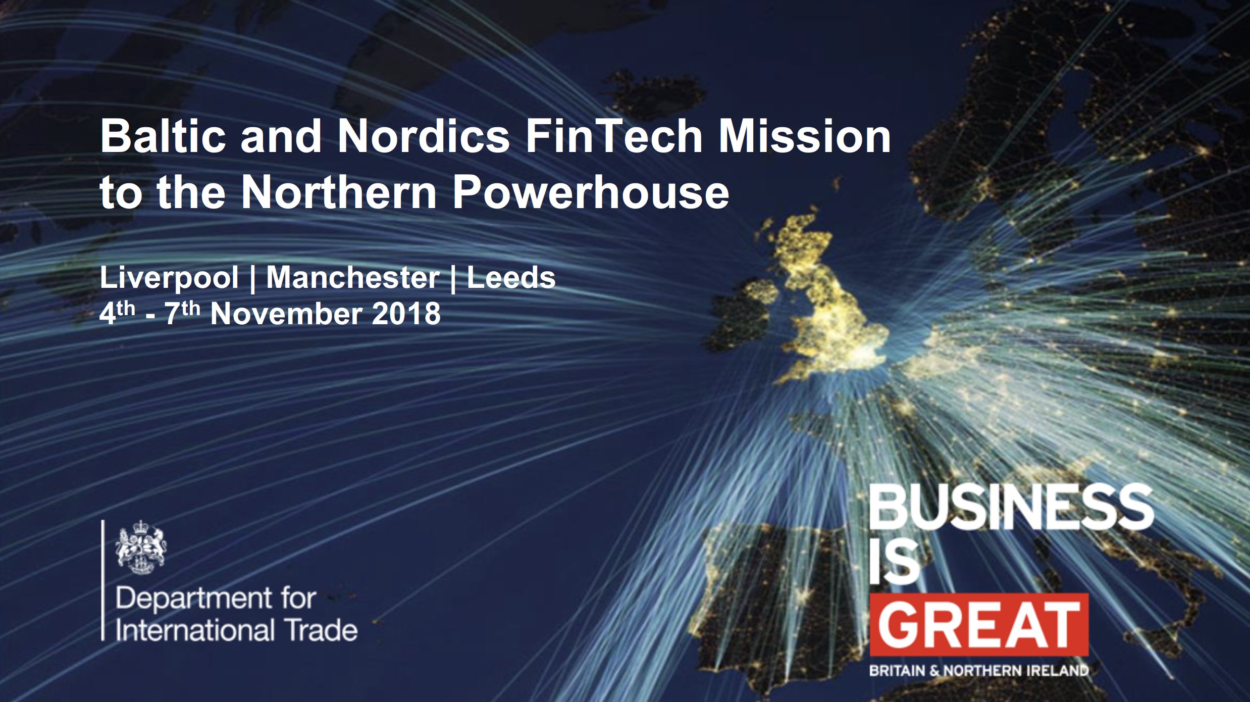 FinTech North to host trilogy of events for Nordic and Baltic FinTech delegation in November