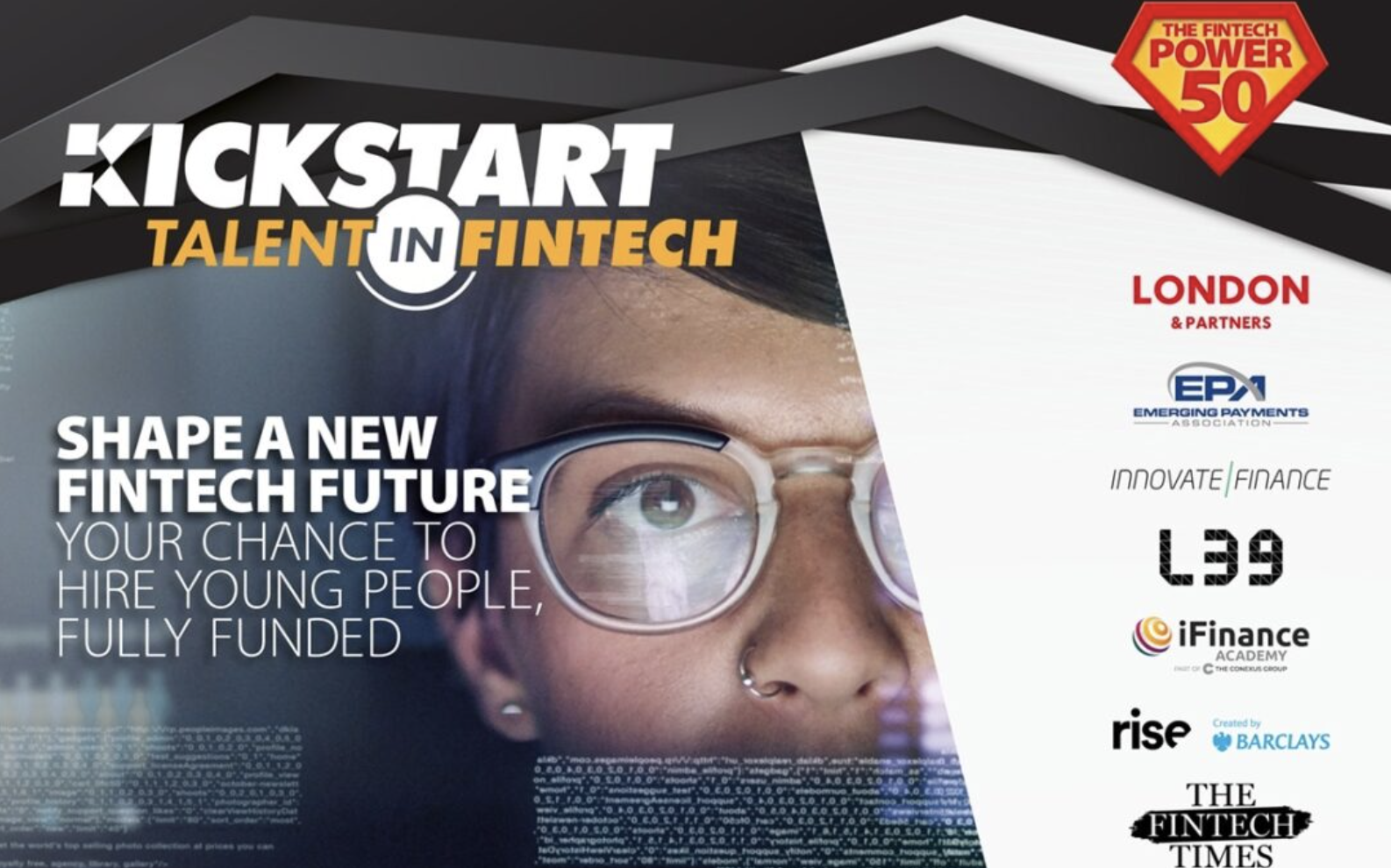 The FinTech Power 50 launches the FinTech KICKSTART scheme to provide employment opportunities for young people